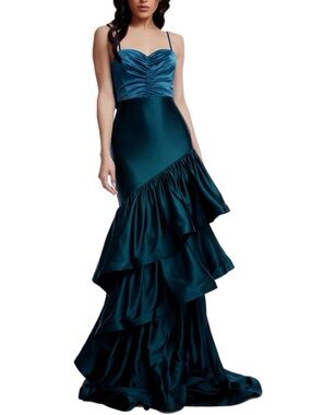 NWT Dress the Population $698 MSRP Clarice Gown in Pine Green Size Medium
